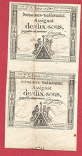 Planche de 2 assignats 10 sous