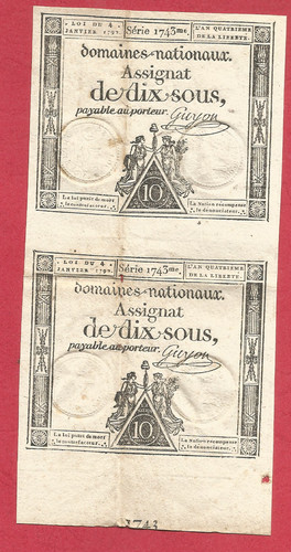 Planche assignats 10 sous - 2,