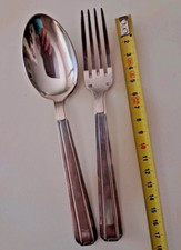 Couverts Cuillères Fourchette Métal Argenté Poinçon Art De Table ANCIEN 18 Cm