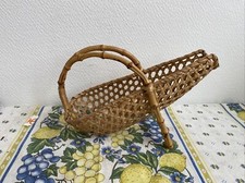 ancien porte bouteille verseur en rotin osier deco boheme table Rétro