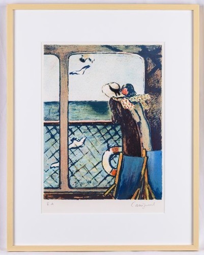 Lithographie bateau - lithographie,
