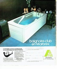 PUBLICITE ADVERTISING 037  1975  la baignoire Club-Marbrex  Allia  sanitaires