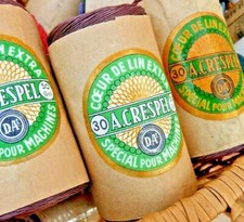 Mercerie ancienne, ANCIENNE BOBINE FIL DE LIN EXTRA A.CRESPEL spécial machines