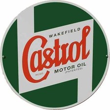 Plaque Publicitaire CASTROL CLASSIC Ronde 400x400 Mm En Tôle