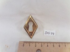 Ancienne entrée de clé ou de serrure losange en laiton H: 44,5 mm (DG14)
