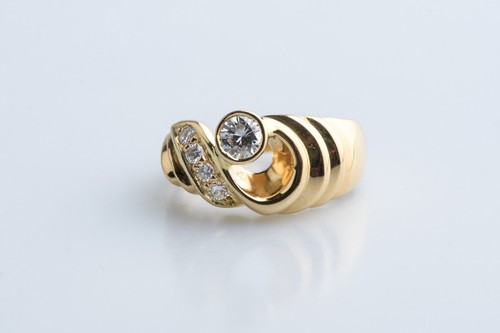 Bague diamants or - bague,
