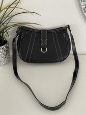 Sac à Main Vintage LANCEL Paris - Cuir Noir Aspect Lézard - Années90/2000