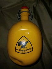 Gourde en aluminium Jaune Le Grand Tétras bouchon mécanique 1L Vintage