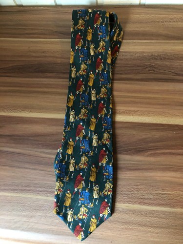 Vintage cravate 100 soie vert - vintage,