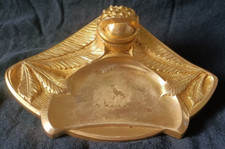 Maurice FRECOURT - Encrier en bronze doré aux marronniers