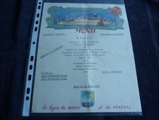COMPAGNIE NAVIGATION PAQUET~PAQUEBOT LYAUTEY~MENU 12 JUIN 1952