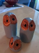 Famille Hibou Argile Artisanal