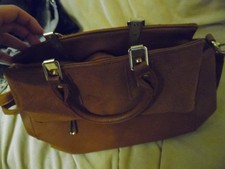 sac a main marron daim et cuir synthétique femme
