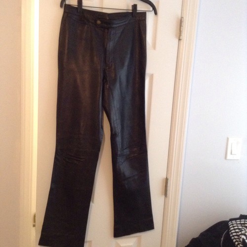 Black lleather pants - lleather, 4