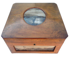 Coffret bois porcelaine décor marine signée Rex dlg tahan Napoléon III 19ème