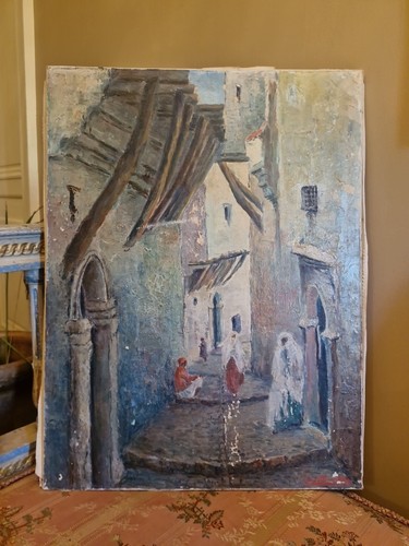 Peinture ancienne huile sur - peinture, ancienne,