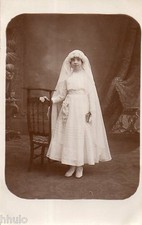 BM041 Carte Photo vintage card RPPC Enfant communiante Boulogne sur Mer