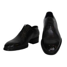 $2810 Santoni Black Leather