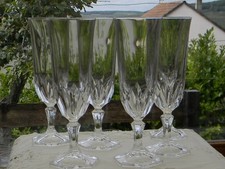 Lot de 6 flûtes à champagne en cristal d'ARQUES. Modèle Chaumont.
