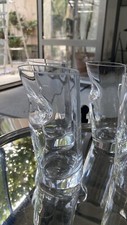 ANGELO MANGIAROTTI  SET DE 6 VERRES  EN CRISTAL AVEC BOUCHON DE GLACE 1970’