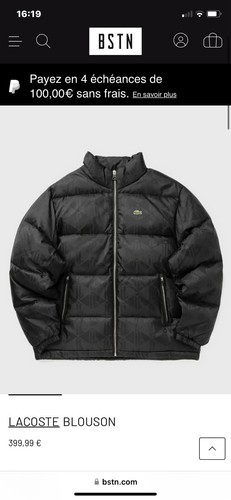Doudoune lacoste noir - doudoune,