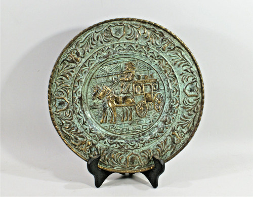 Assiette ancienne laiton - assiette, en