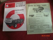 2 ANCIENS  PROSPECTUS   PUBLICITAIRES  EPANDEURS  FUMIER    ALBERT