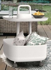 Chariot de Table Blanc Outdoor-Servierwagen Table D'Appoint Cuisine Butler