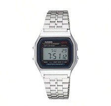 Montre Casio Homme Numérique Bracelet Acier Inoxydable Étanche Argenté