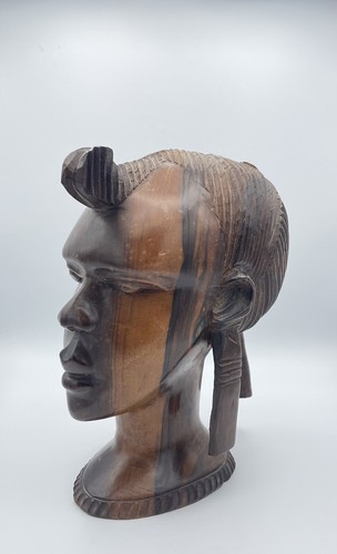 Tête africaine bois 30cm - bois, en