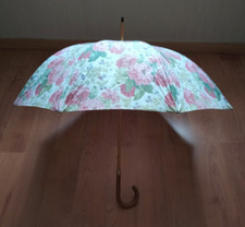 Parapluie canne manuel - Neyrat Autun France - vintage - Jacquard motif floral