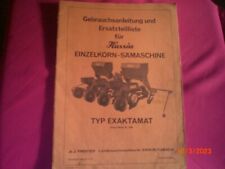 NOTICE FONCTIONNEMENT + CP  PLANTEUSE   POMMES de  TERRE  HASSIA  TYP EXAKTAMAT