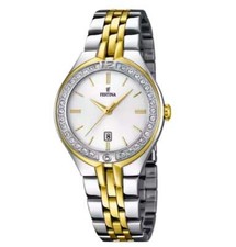 Montre Festina Mademoiselle Femme En Acier Bicolore Cristaux F16868/1