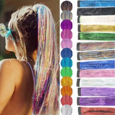 Extensions De Cheveux Colorés À Clips 3X Cheveux Longs Synthétiques Mèches /