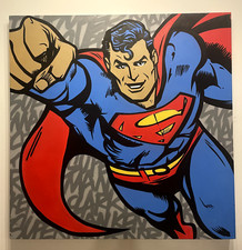 Canvas Superman Street Art graffiti seen  warholl pop art KAWS DFACE FUTURA OBEY