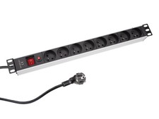 Perel Multiprise PDU avec 8 prises type E avec terre, interrupteur et protection