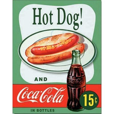PLAQUE COCA COLA AND HOT DOG 