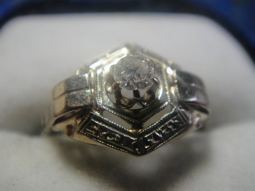 Bague art déco - bague, blanc