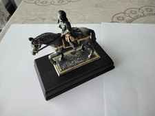 Statuette Jules César A Cheval Cavalier- ÉTAIN- OBJET DE VITRINE