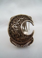 ancien bracelet manchette argent massif au crabe croissant Turc arabe orientale 