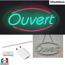 Panneau enseigne lumineuse Neon led  verre acrylique à suspendre Ouvert commerce