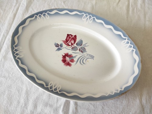 Ancien plat ovale - ancien, en