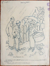 Dessin original de Jean VILLEMOT (1880-1958) daté 1913 humour Montmartre