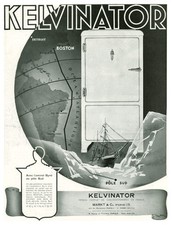 Publicité ancienne Kelvinator l'amiral Byrd au pôle 1935  issue de magazine