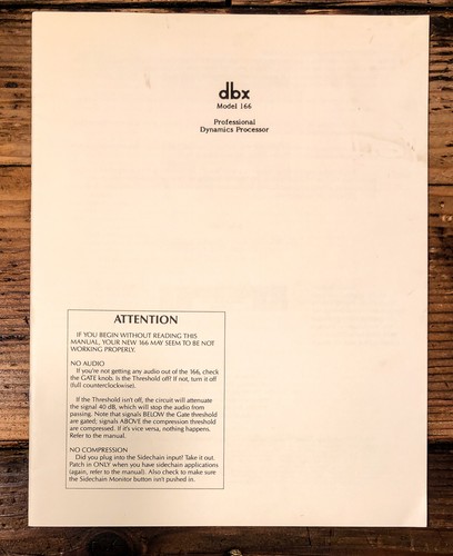 Dbx model 166 dynamics - model,