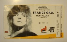 Billet concert France Gall 1988 Montpellier Bon état