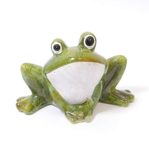 Grenouille verte céramique - verte,