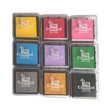 Loisirs Créatifs DIY - 9 Mini Encreurs Tampographie Classique et Embossing