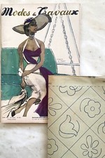 Modes et Travaux n°607 Juillet 1951 revue ancienne couture + supplément broderie