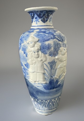 Vase chinois balustre bleu - chinois,